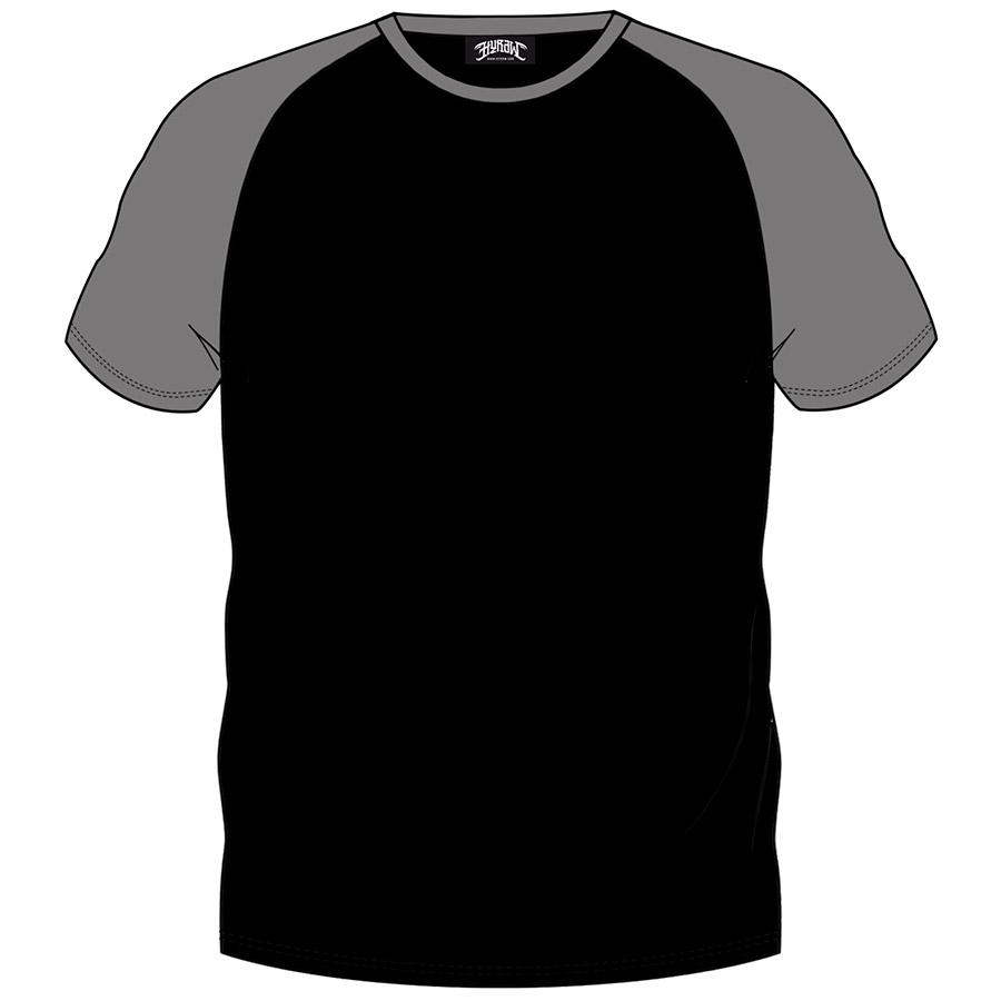 T-shirt raglan noir-gris (4XL)