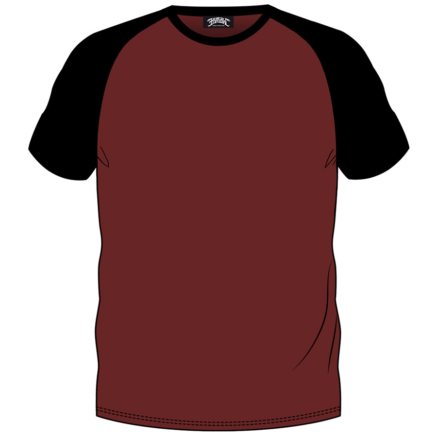 T-shirt raglan rouge-noir (M)