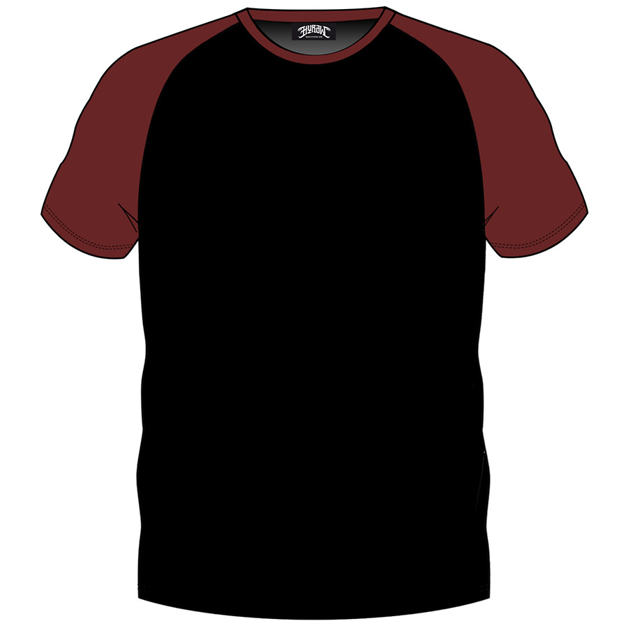 T-shirt raglan noir-rouge (3XL)