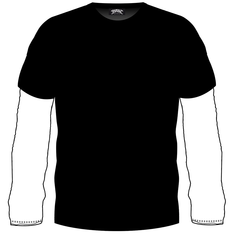 T-shirt LS noir-blanc (3XL)