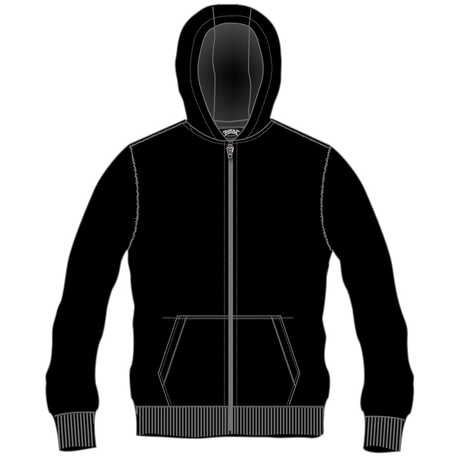 Veste zippée capuche noire (3XL)