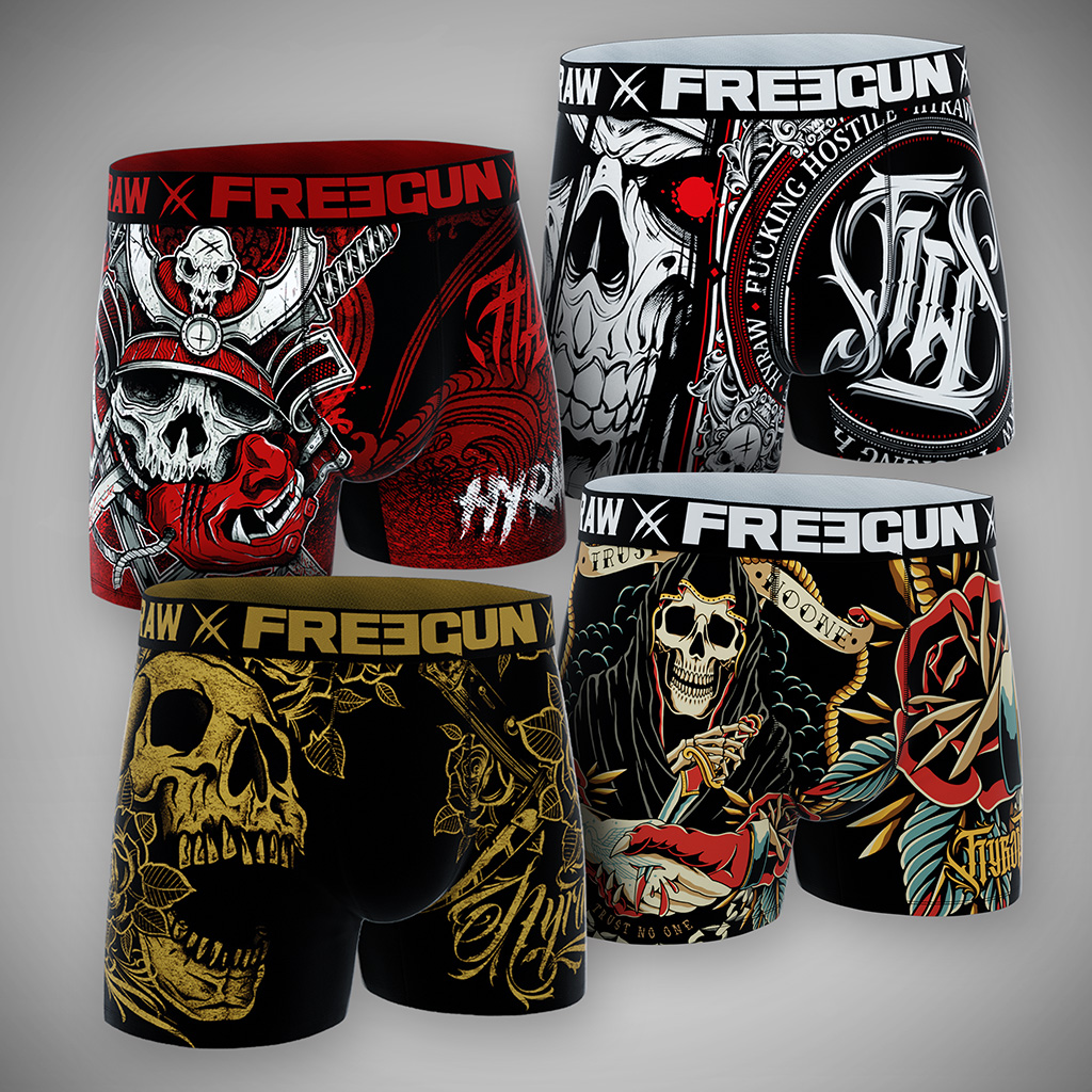[PCK-BOXER23-3] Pack 4 Boxers HYRAW X FREEGUN 2023 (L)